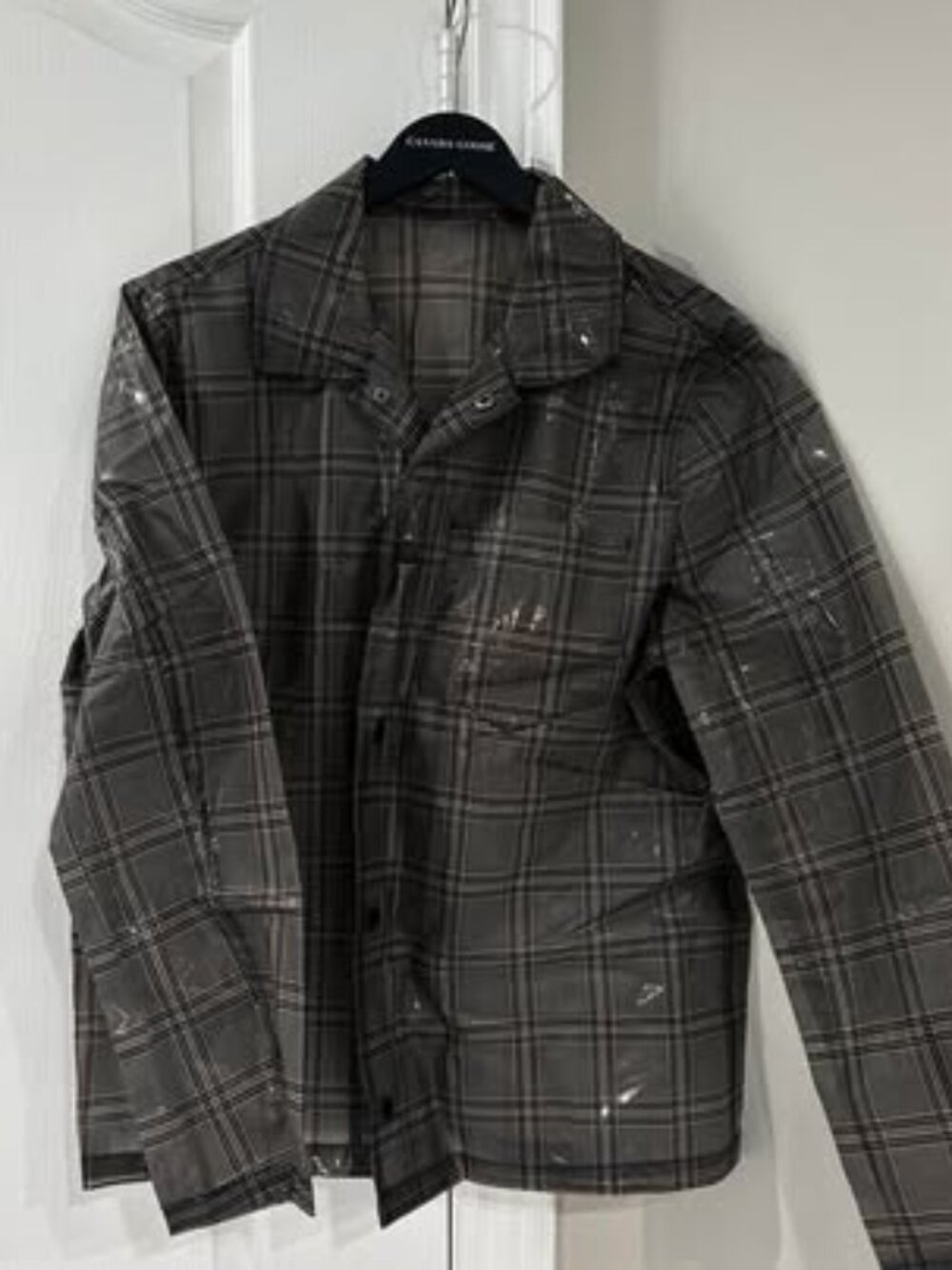 Men's Transparent Vinyl Waterproof Jacket - Size M